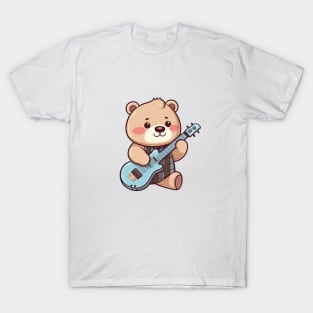 Cute Teddy Bear Playing Guitar T-Shirt